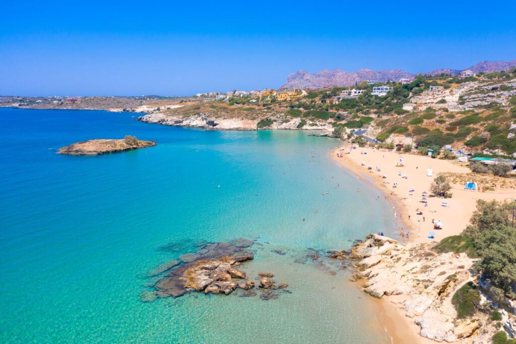 sandy beach of kalathas chania